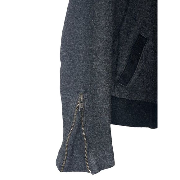 J Crew Gray Stretch Wool Motorcycle Jacket Size: 8 - Picture 5 of 6